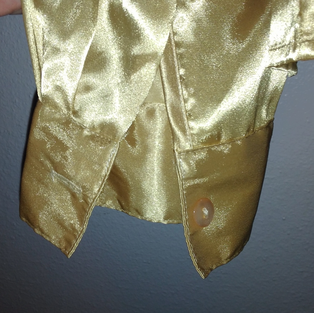 Croft & Barrow Golden Silky Button Blouse - Picture 3 of 7
